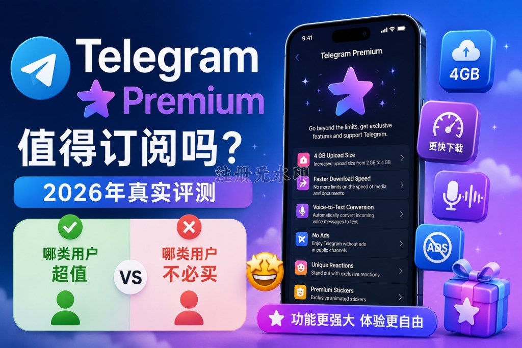 Telegram Premium 值得订阅吗?2026年真实评测:哪类用户超值,哪类用户不必买