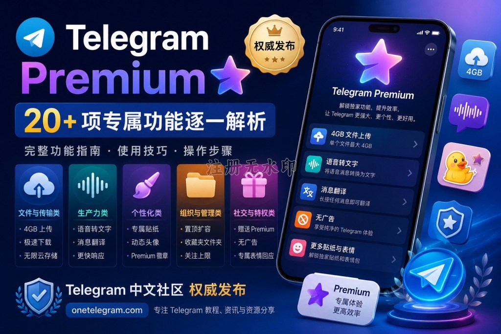 Telegram Premium 功能大全(2026):20+ 专属功能深度解析(含真实体验与使用建议)
